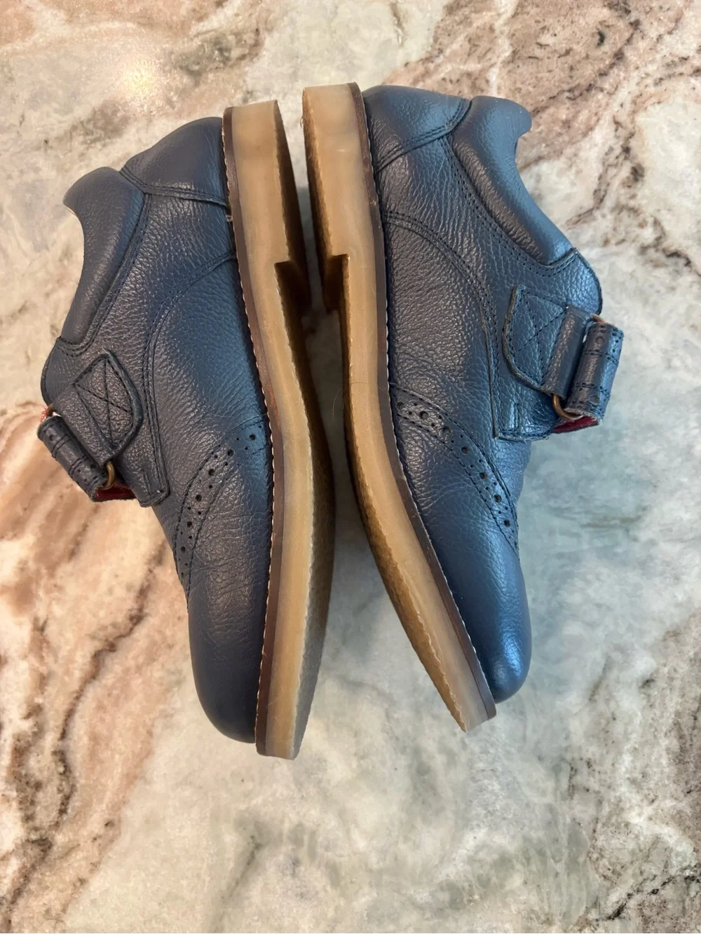 Mini Boden Boys Classic Navy Boys Dress Shoes School Easy On Slip On Size 34